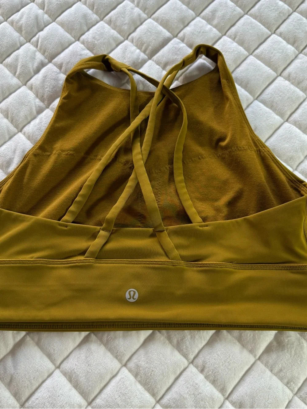 Lululemon Energy Bra High Neck Longline Gold Spice Mustard Yellow Size 6
